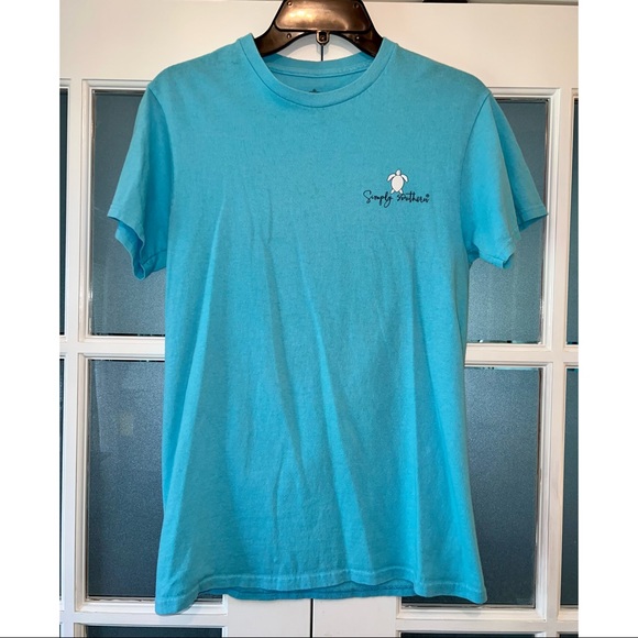 SIMPLY SOUTHERN SHORT SLEEVE BLUE & PINK PAISLEY TURTLE T-SHIRT 💖🐢 - Picture 3 of 4